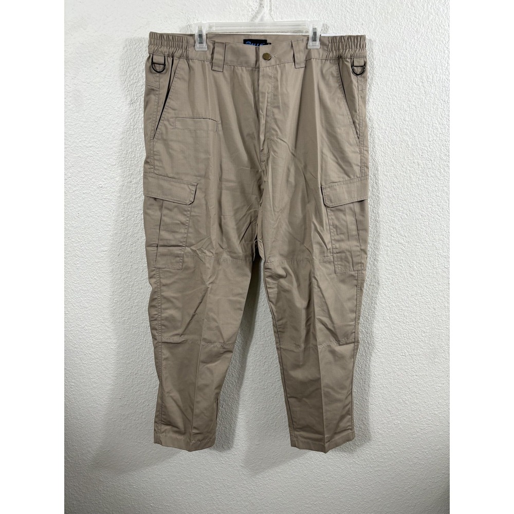 Galls Tac Force Tactical Pants Mens 40x30 Khaki Ripstop‎ Cargo Elastic TR2597